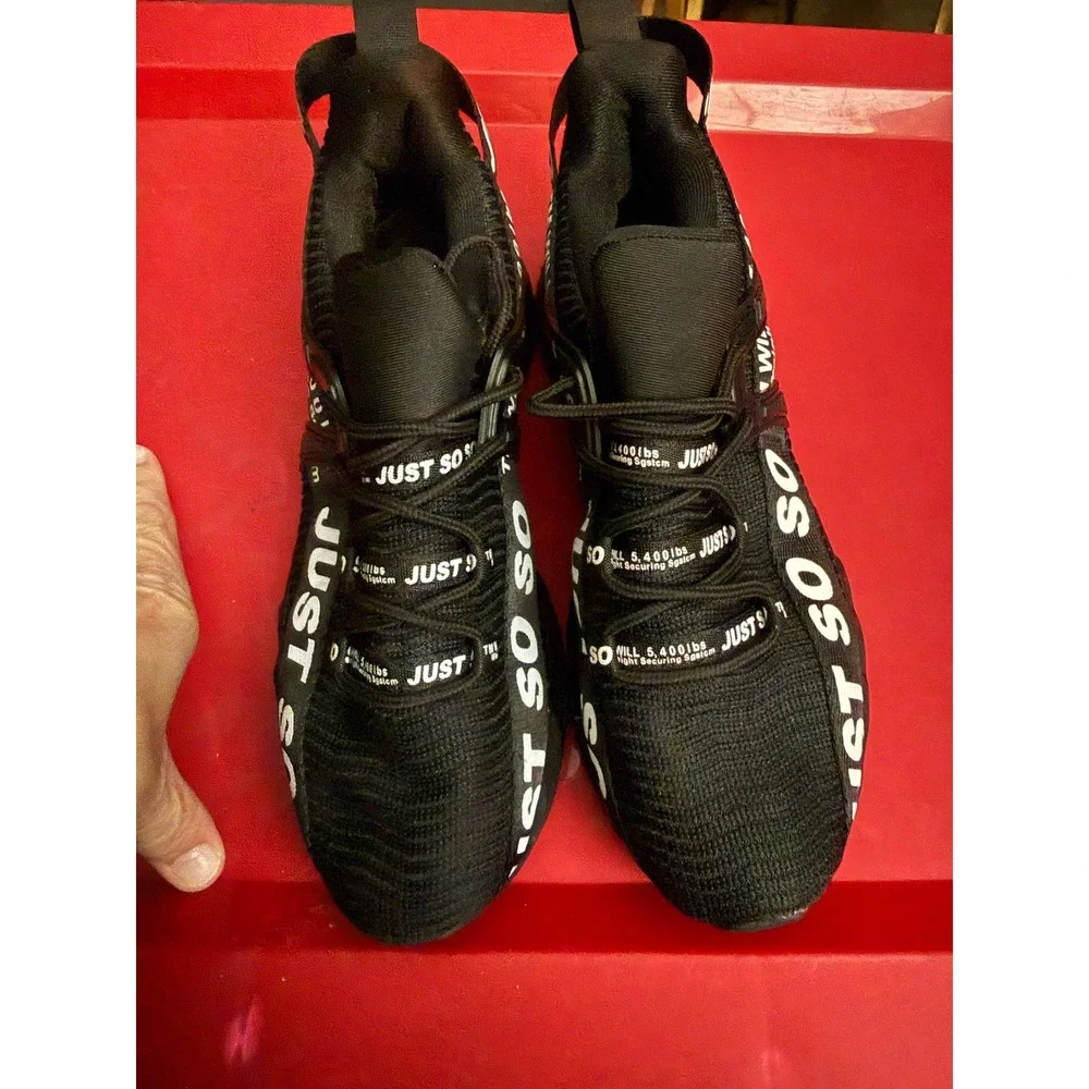 Just So So Mens Running Shoes Black White Blade Non Slip Sneakers Size 40 EU - Picture 2 of 5
